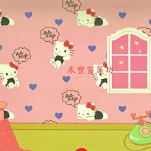 [禾豐窗簾坊]日本三麗鷗Sanrio Hello Kitty 粉紅點點衣卡通壁紙