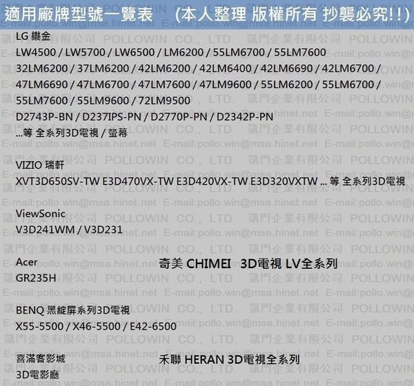 凱門3D專賣 被動式圓偏光3d眼鏡 夾式 掛式 3D立體眼鏡 LG 瑞軒 VIZIO BenQ 禾聯 HERAN SONY 用