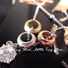 Little Ting Store:多層重疊項鍊 球球3個圈圈飾品+單顆鑽 短項鍊串鏈珠頸鍊 鎖骨鏈