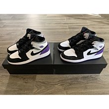 【正品】全新購入 Air Jordan 1 Mid SE GS BQ6931-105 黑紫 現貨慢跑鞋