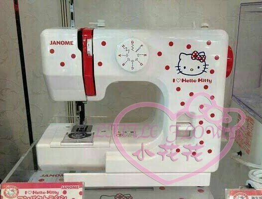 ♥小花花日本精品♥hello kitty 凱蒂貓 Janome 縫紉機裁縫機 居家生活裁縫衣 紅點款 56879803