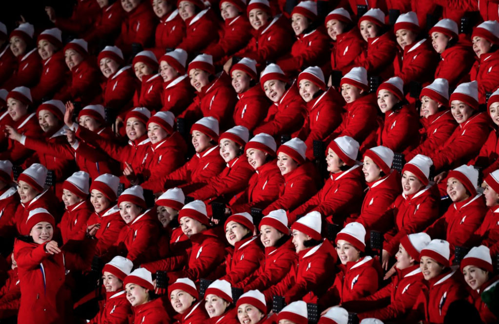 Korean cheerleaders appearance at the Olympics