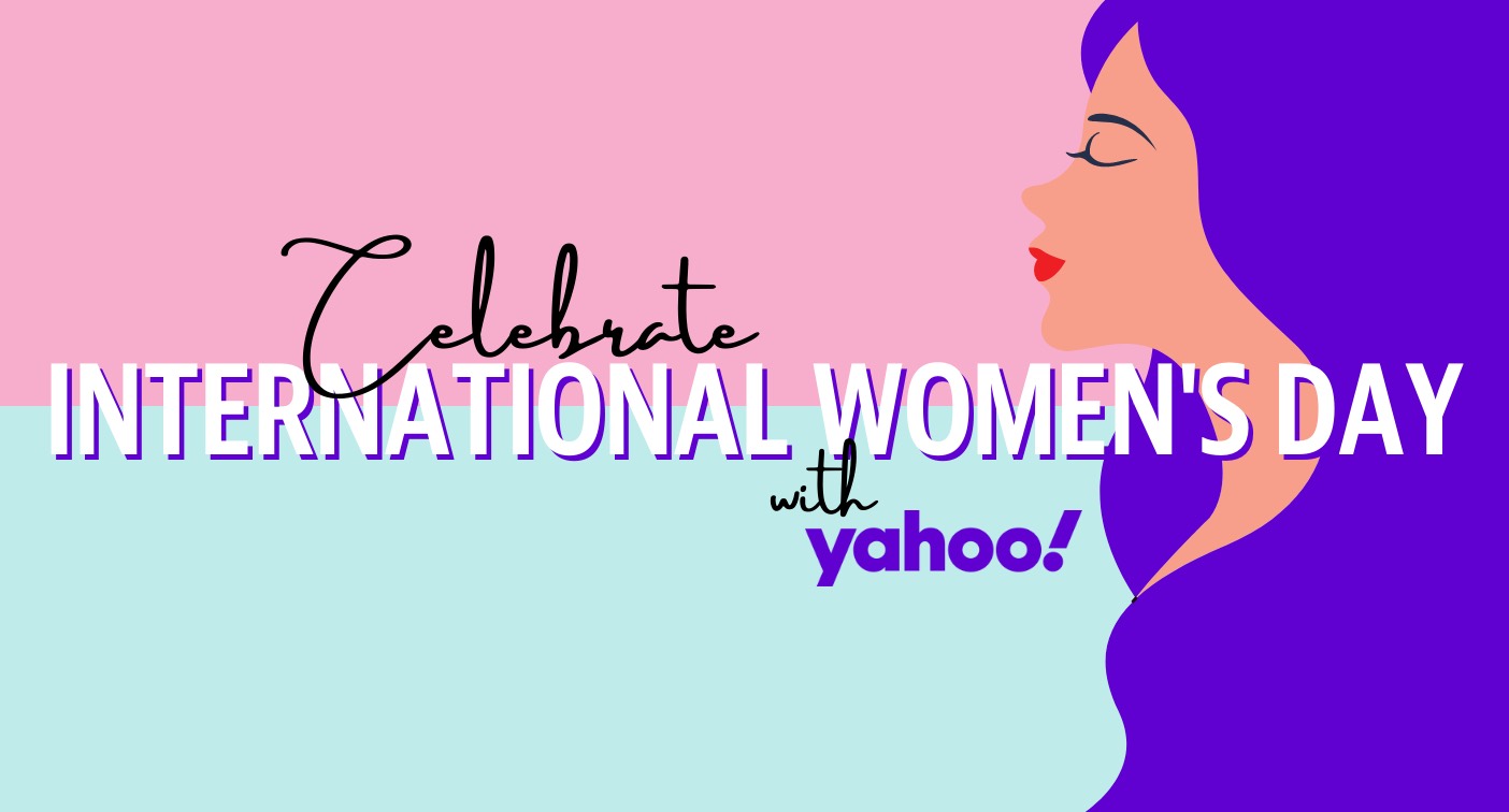 International womens day banner with yahoo