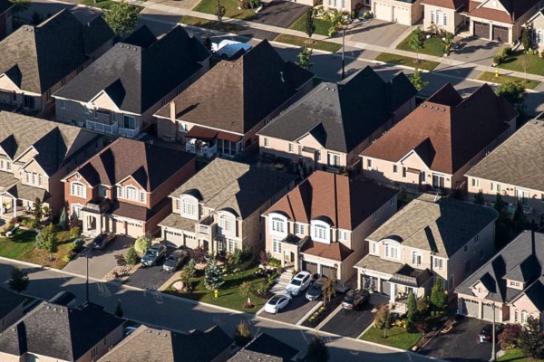 A suburban neighbourhood in Canada's real estate market.