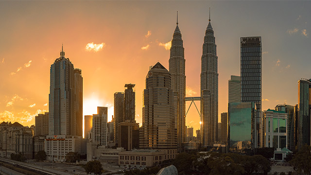 panoramic view of saloma bridge of Kuala Lumpur