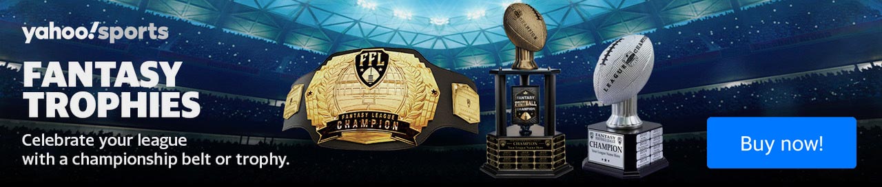 Fantasy Trophies Promotion: Celebrate your league with a championship belt or trophy. Buy now!