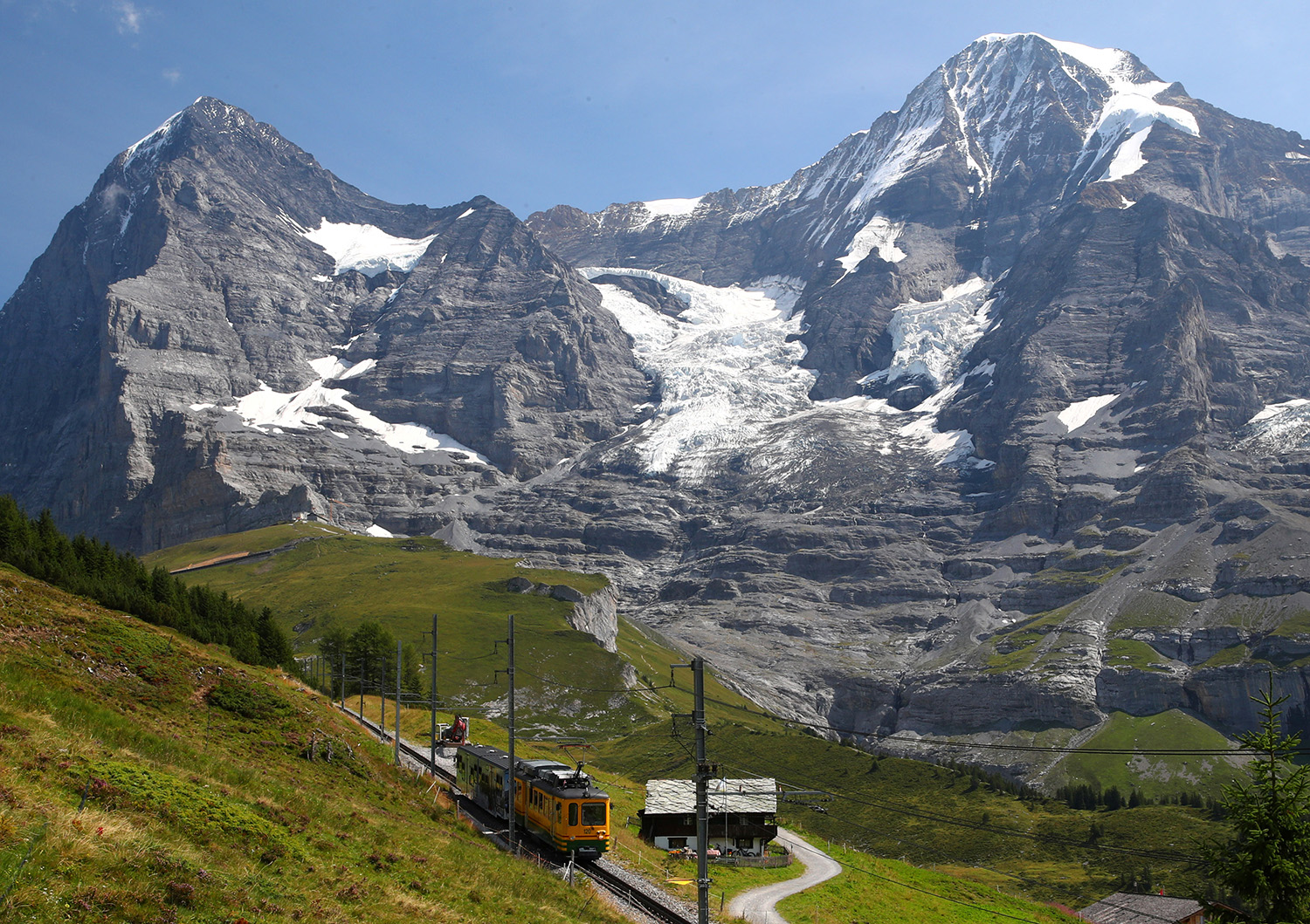 The Eiger, Guggi and Giesen Glaciers are pictured near the Jungfrau in the Swiss Alps in Wengen, Switzerland Aug. 27, 2019. (Photo: Denis Balibouse/Reuters)