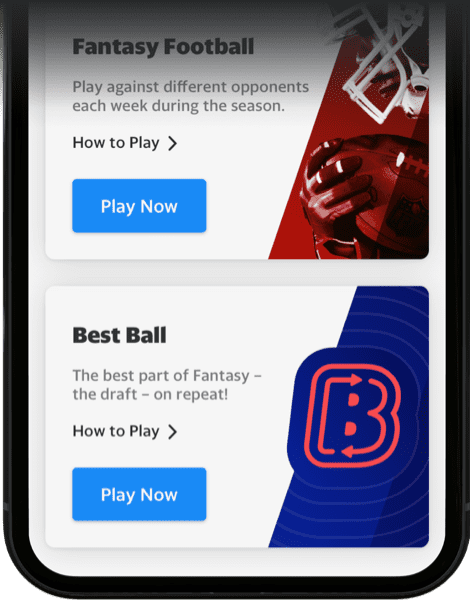 Screen grab of Yahoo Fantasy App displaying the Best Ball section
