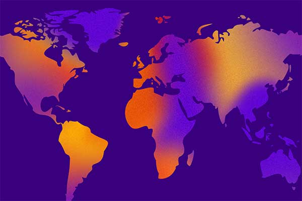 Image showing a heat map of the world