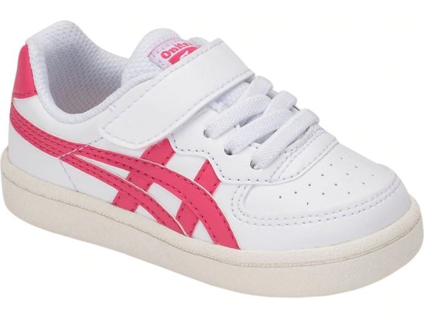 ASICS Onitsuka Tiger 童鞋 小童 魔鬼氈 休閒 舒適 透氣 白 粉【運動世界】1184A023-102