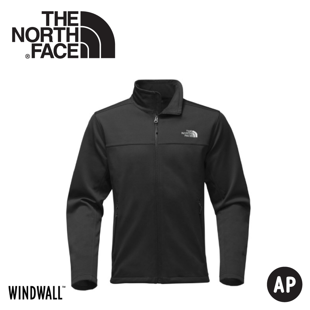 【The North Face 男 WindWall防風防潑軟殼外套《黑》】366J/運動外套/軟殼夾克/防風外套