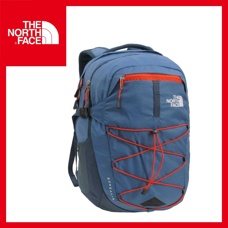 【The North Face 28L 15吋電腦背包《藍灰/亞克力橘》】CHK4/出國/旅遊/休閒