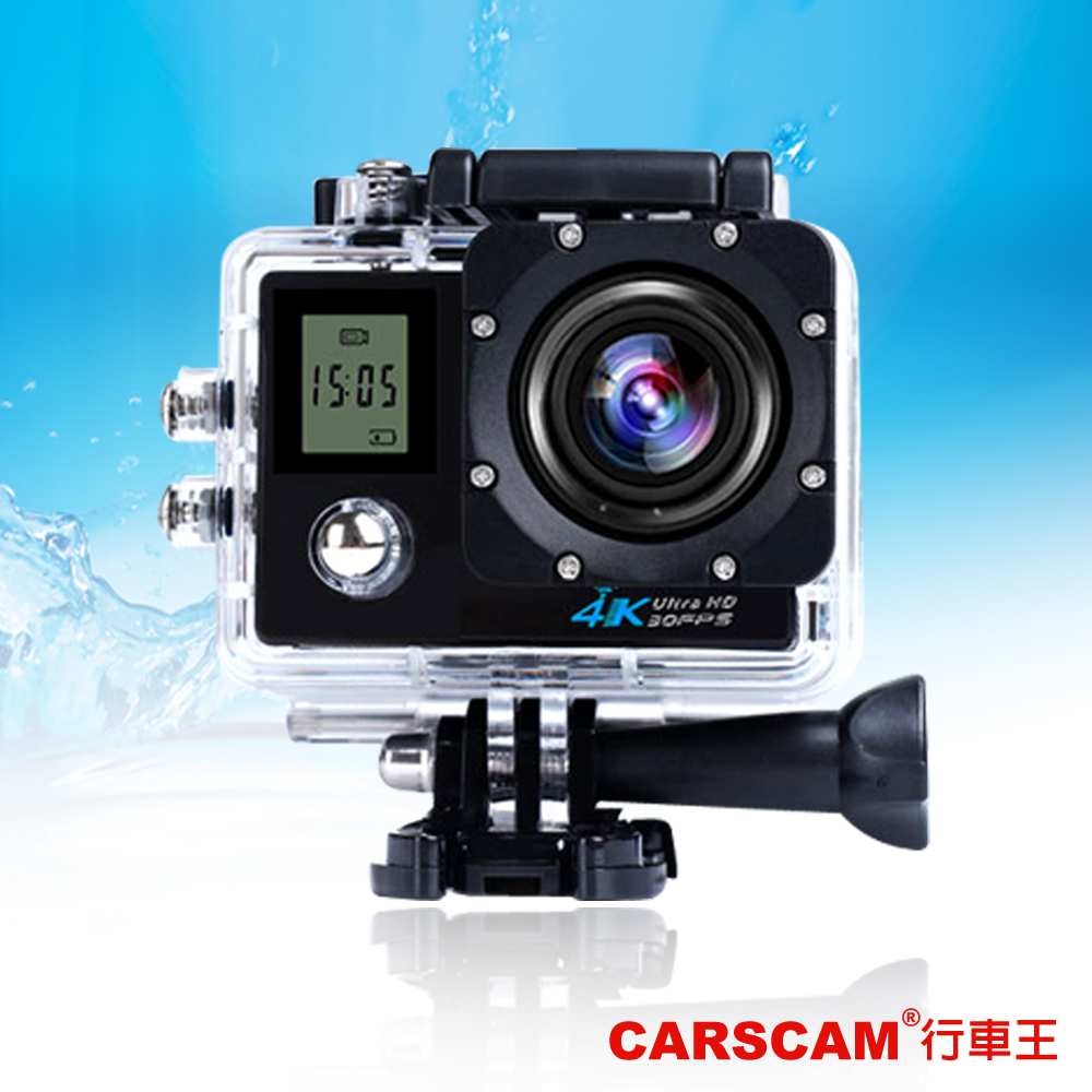 CARSCAM行車王 4K WIFI 雙螢幕防水極限運動攝影機(附專用搖控器)