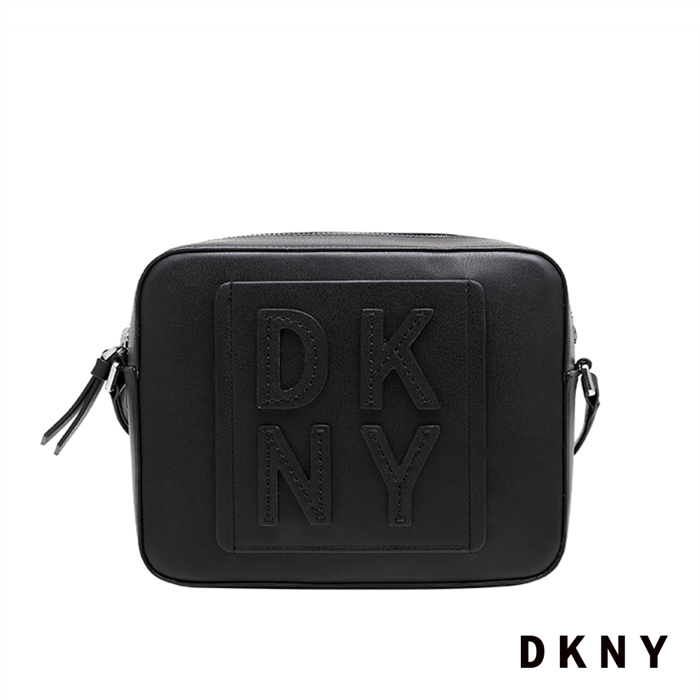 DKNY 女 斜背包 方型 LOGO印字 黑