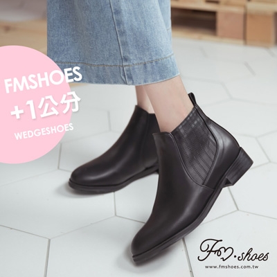 靴．簡約經典素面低跟卻爾西短靴-FM時尚美鞋-韓國精選．PURE
