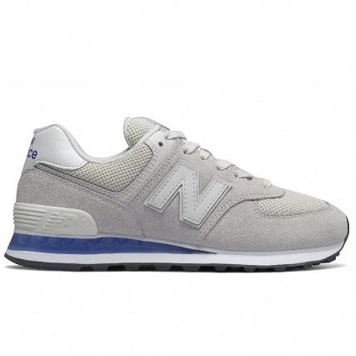 New Balance 女鞋 休閒 574系列 復古 果凍中底 麂皮 灰 藍【運動世界】WL574NPD