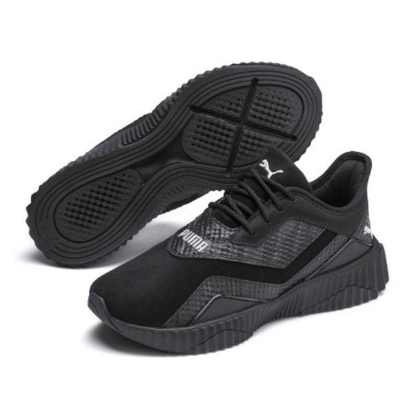 PUMA Defy Stitched Croc Wn's 女鞋 訓練 休閒 皮革 彈力 避震 耐磨 黑【運動世界】19262801