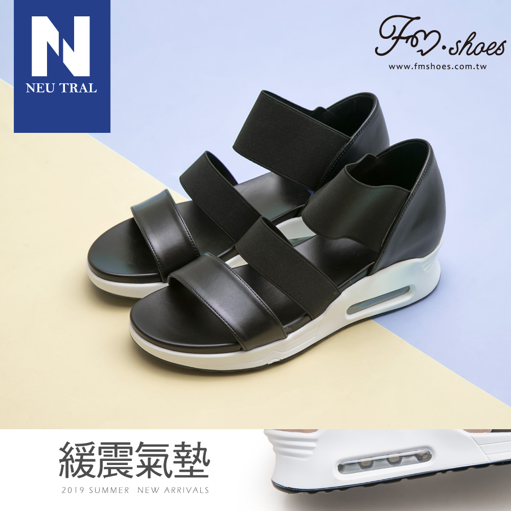 涼鞋．彈性織帶氣墊涼鞋(黑)-FM時尚美鞋-NeuTral．Picnic
