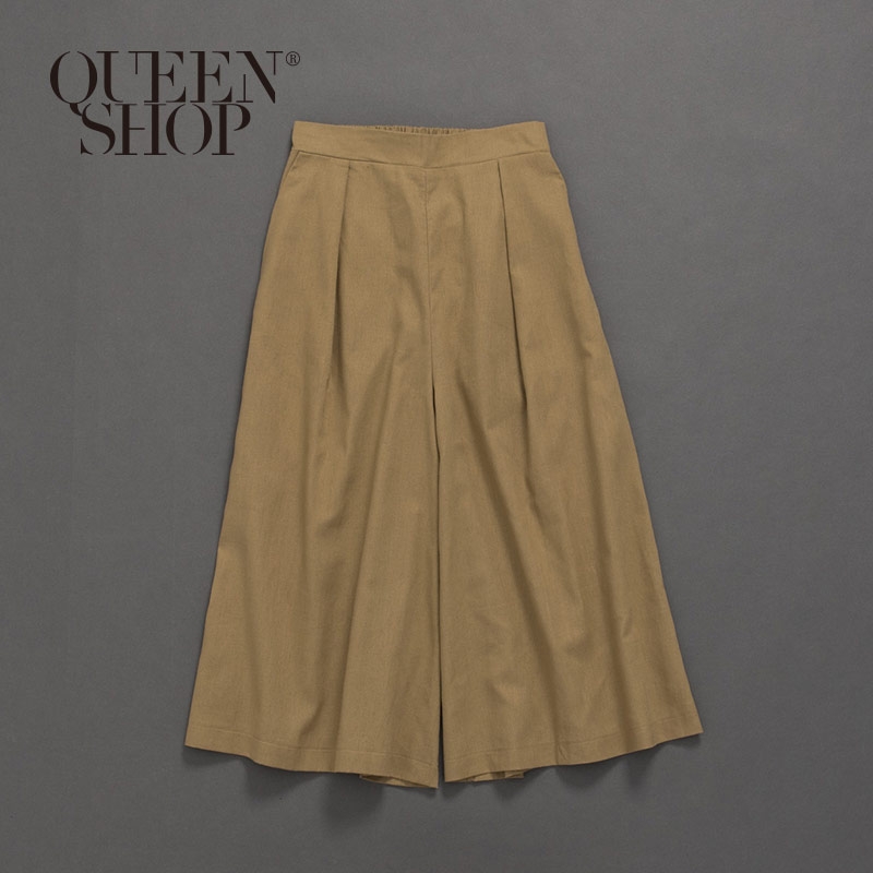 Ｑｕｅｅｎ Ｓｈｏｐ【04060299】女裝 打褶造型寬褲裙 兩色售 S/M＊現+預＊