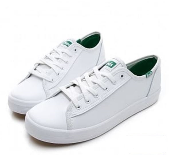 Keds KICKSTART 女款白綠色皮革休閒鞋 -NO.9191W132691