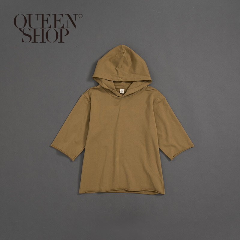 Ｑｕｅｅｎ Ｓｈｏｐ【01038047】不收邊造型連帽上衣 兩色售 1/2/3/4＊現+預＊