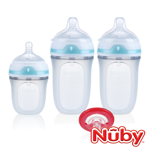 Nuby Comfort 矽膠奶瓶特惠組 (2大1小奶瓶)