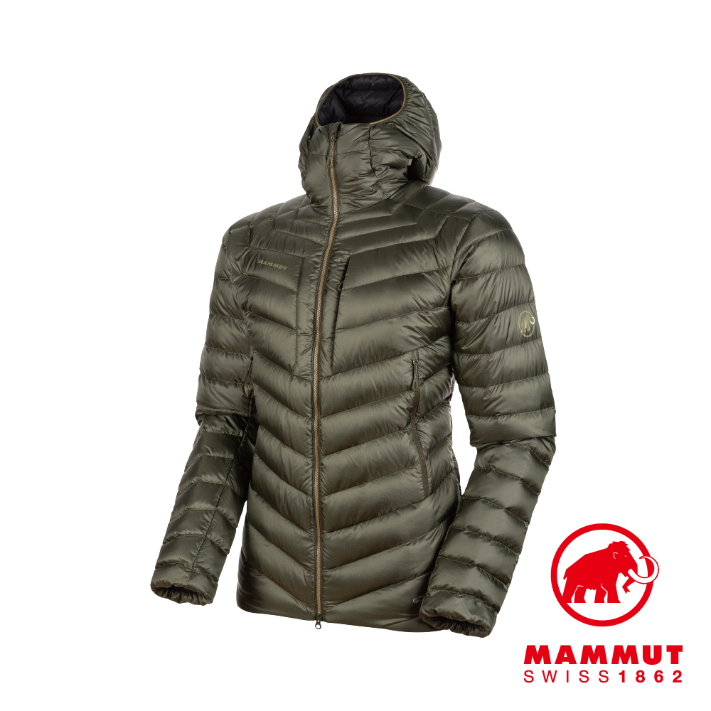 【Mammut 長毛象】Broad Peak IN Hooded Jacket AF Men 防潑水連帽羽絨外套 綠鬣蜥/幻影黑 男款 #1013-01140