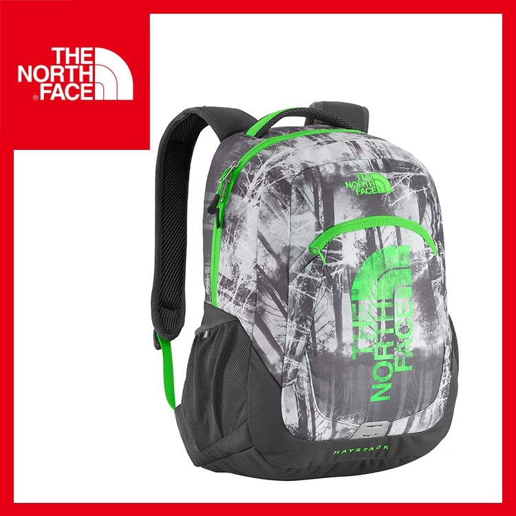 【The North Face 31L 15吋電腦背包《墨灰印花/氪綠》】CHJ2/出國/旅遊/休閒