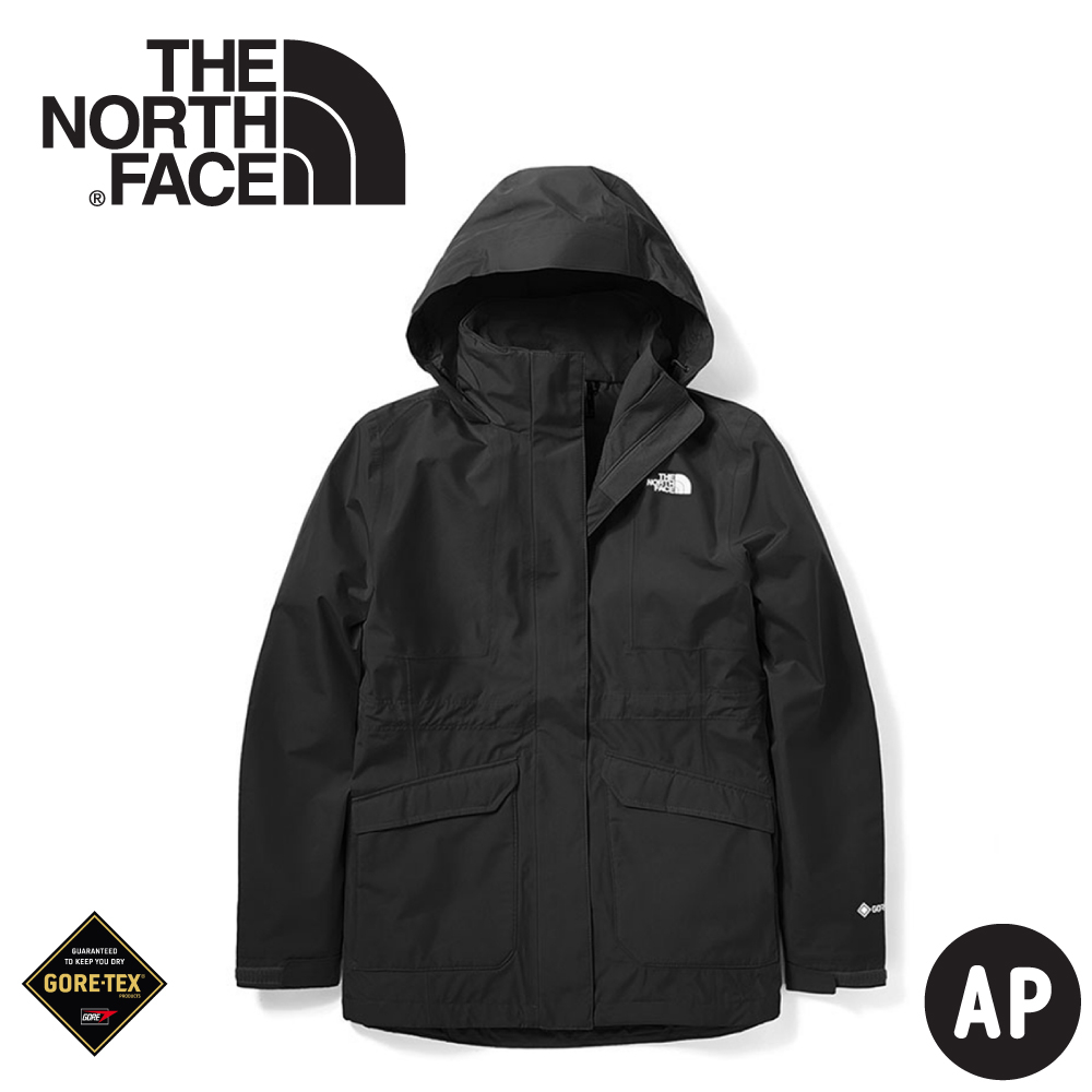 【The North Face 女 GORE-TEX單件式防水外套《黑》】3VSX/防水外套/保暖外套/防風外套