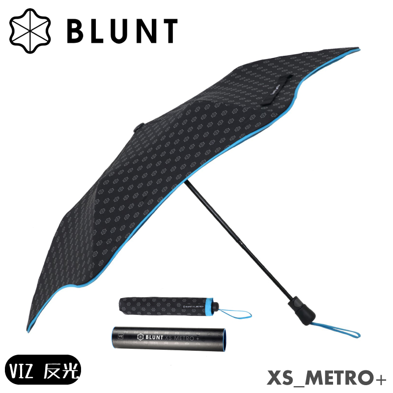 【BLUNT 保蘭特 XS_METRO+ 反光折傘(含晶片袋)《風格藍/黑》】BLT-X03/摺疊傘/自動傘/雨傘/晴雨傘