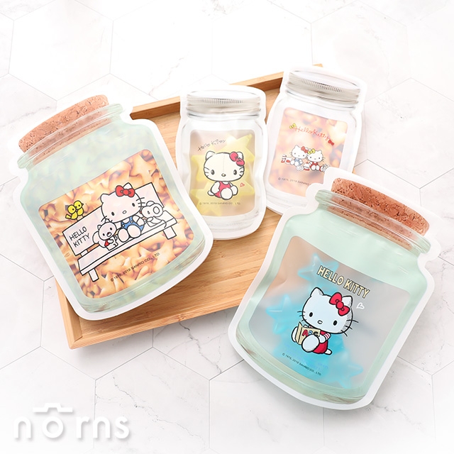 【Hello Kitty瓶罐造型夾鏈袋】Norns 霧面密封袋可站立 零食袋 密封罐 保鮮袋 防漏 食物袋正版授權