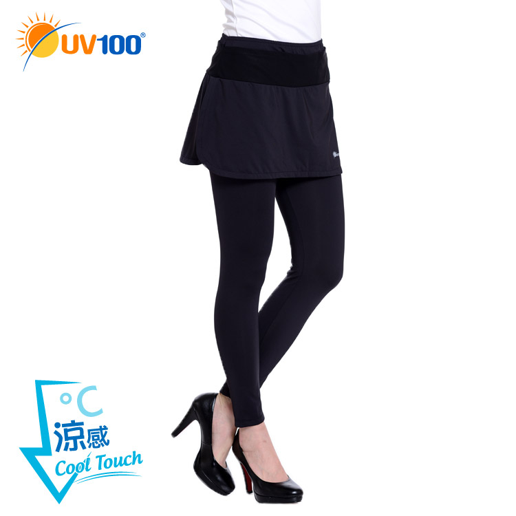 快速出貨 UV100 防曬 抗UV-涼感機能裙褲-創意口袋