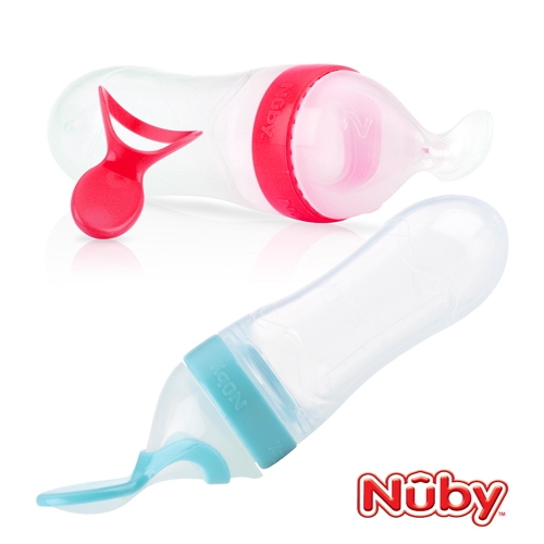 Nuby 矽膠餵食器2階段組(款式任選)