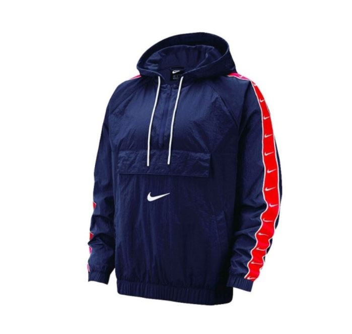 NIKE系列-Sportswear Swoosh 男款藍紅色梭織上衣-NO.CD0420451
