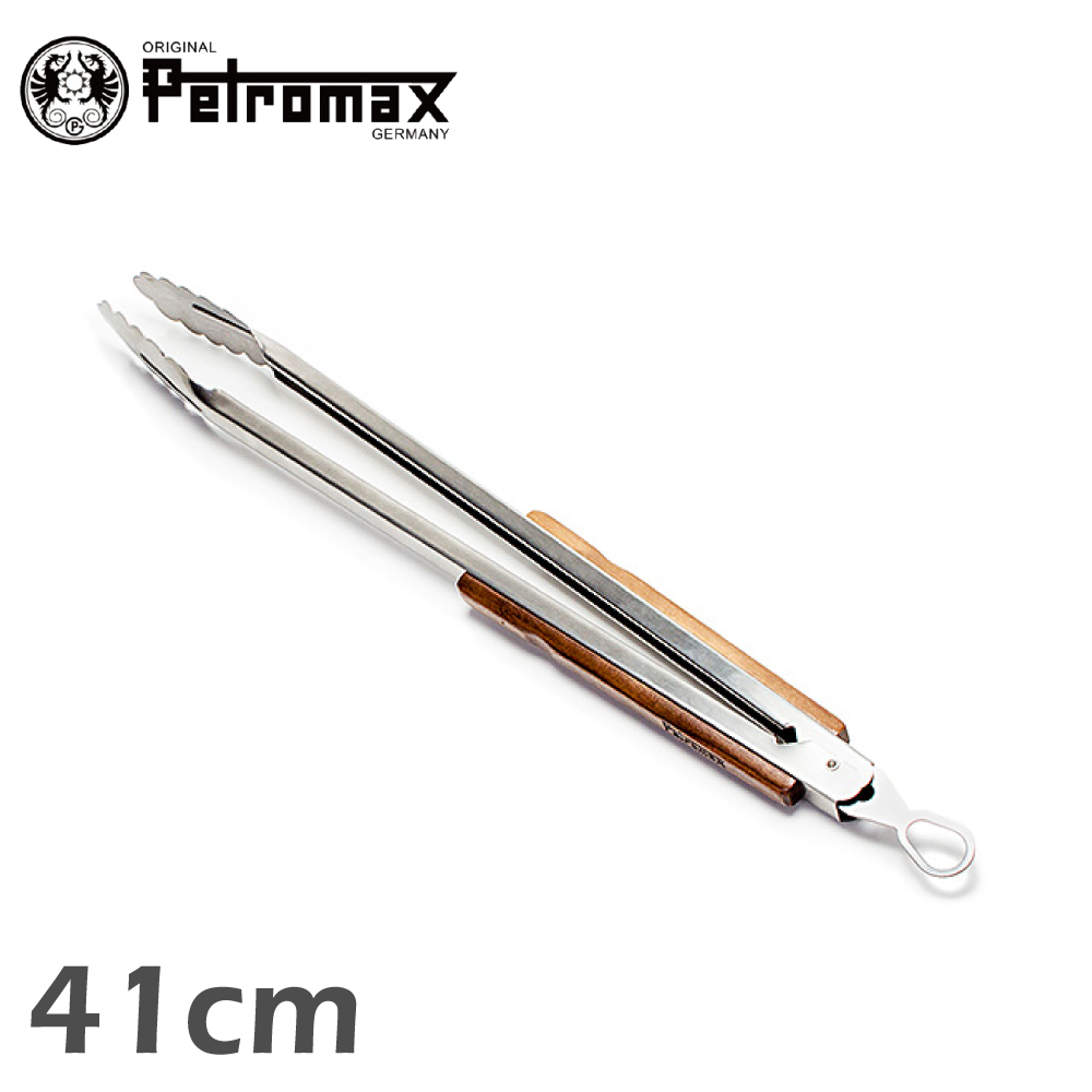 【Petromax 德國 木柄火夾 BBQ and Coal Tongs 41cm】ZA1/烤肉夾/取菜夾/夾子/不鏽鋼夾鉗