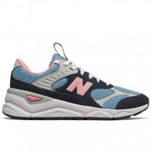 New Balance 女鞋 休閒 X-90 網布 麂皮 logo織帶 藍 粉【運動世界】WSX90TLU