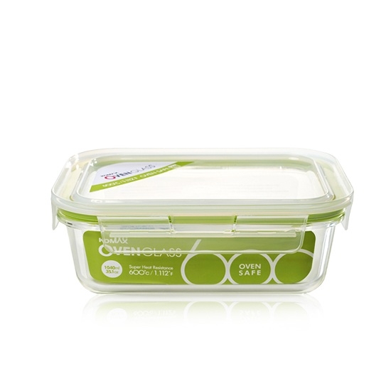韓國KOMAX 耐熱玻璃保鮮盒-長方型 (1040ml) -環保餐具保溫便當盒儲物盒
