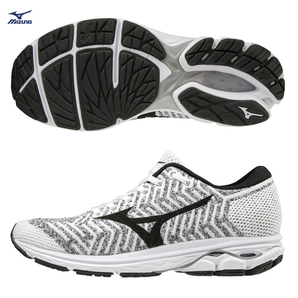 MIZUNO WAVEKNIT R2 女鞋 慢跑 路跑 緩震 耐磨 穩定 透氣 白 灰 黑【運動世界】J1GD182910