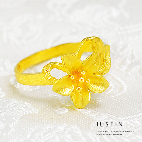 Justin金緻品 黃金女戒指 幸福珍藏 完美花戒 9999純金戒指 結婚金飾