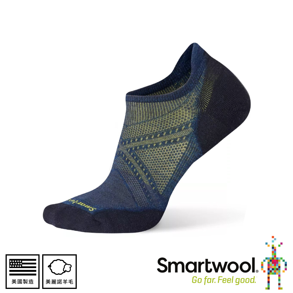【SmartWool 美國 Phd跑步輕量菁英減震型踝襪《靛藍》】SW0SW167/排汗襪/短襪/踝襪/運動襪