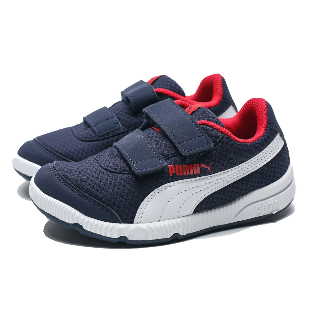 PUMA StepFleex2Mesh 深藍 網布 白條紅內裡 休閒鞋 中童 (布魯克林) 19252404