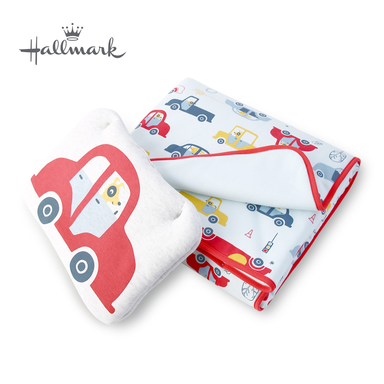 Hallmark Babies 動物汽車枕頭被子組 HH3-N03-L1-LB-MB