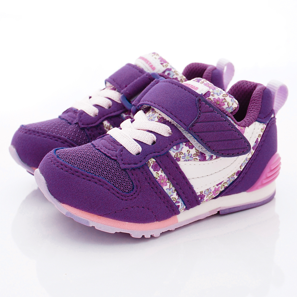日本Moonstar機能童鞋HI系列2E機能款 2121S6紫紅花(中小童段)