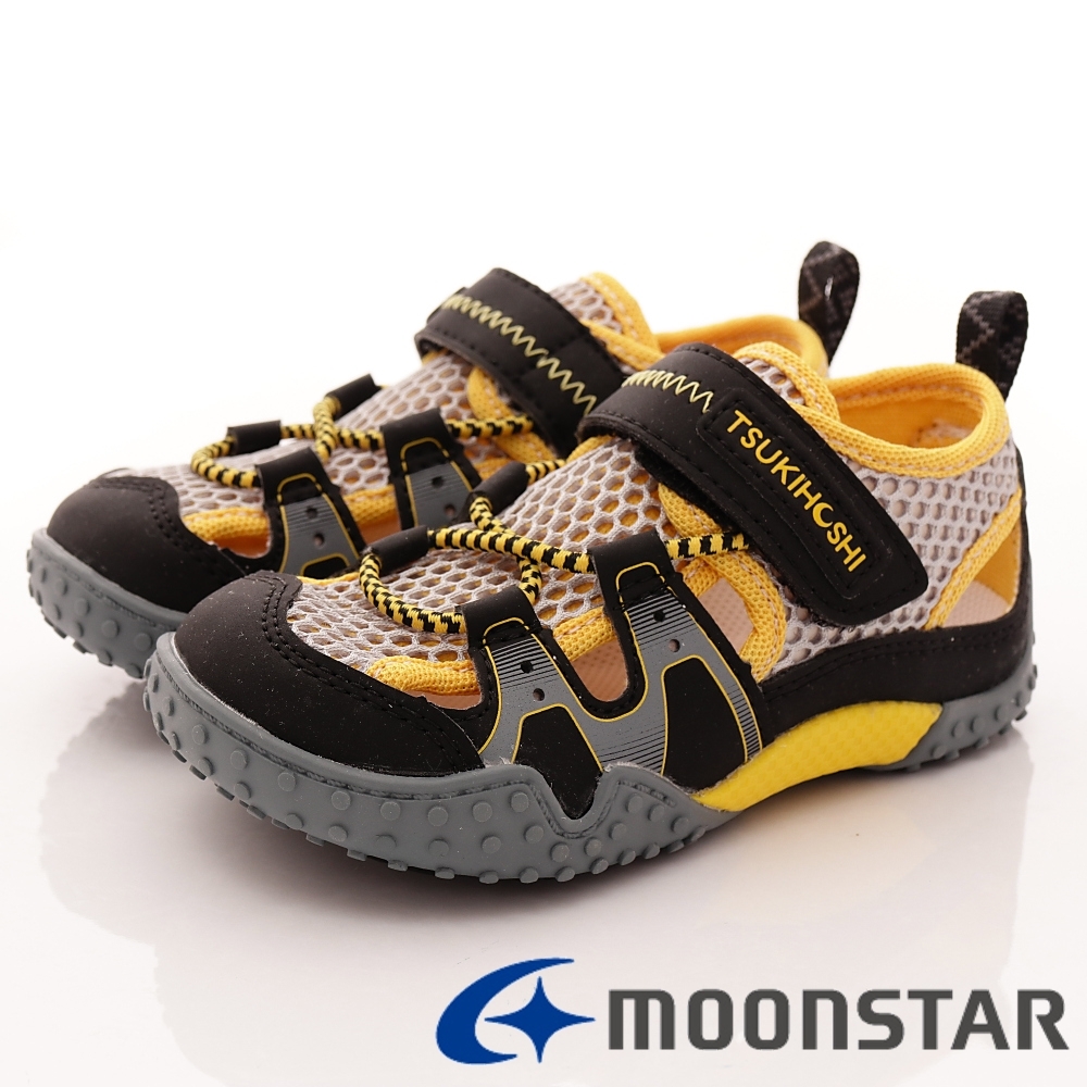 日本Moonstar機能童鞋 輕量透氣運動鞋款 19AB6黑(中小童段)