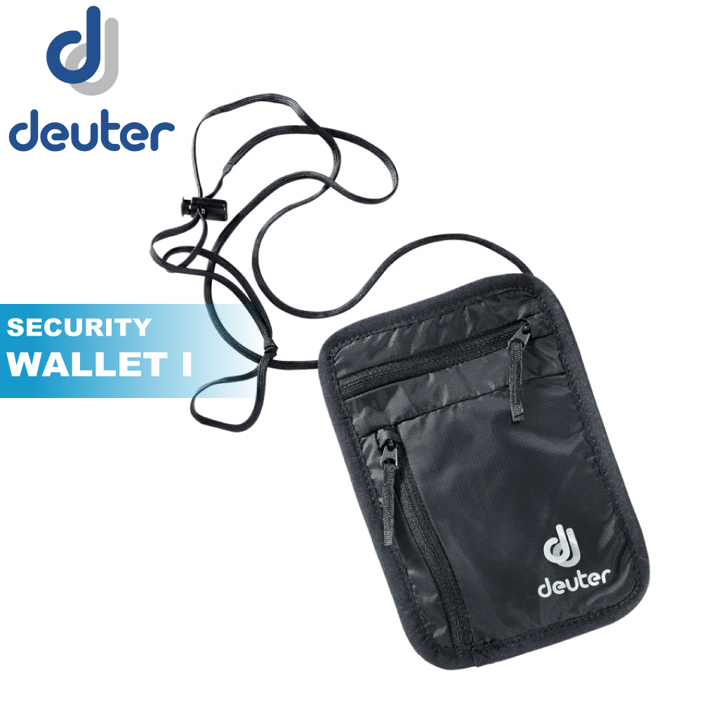 【Deuter 德國 Security Wallet I 加大隱藏式護照証件錢包《黑》】3942016/防盜/側背包/貼身包