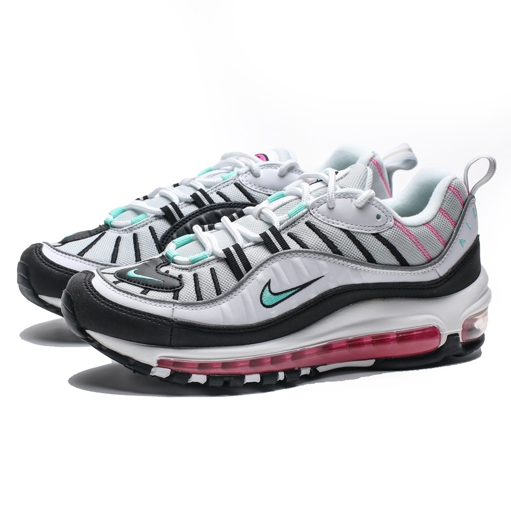 NIKE WMNS AIR MAX 98 白黑 粉 藍 南灣配色 全氣墊 休閒 慢跑鞋 女(布魯克林) AH6799-065