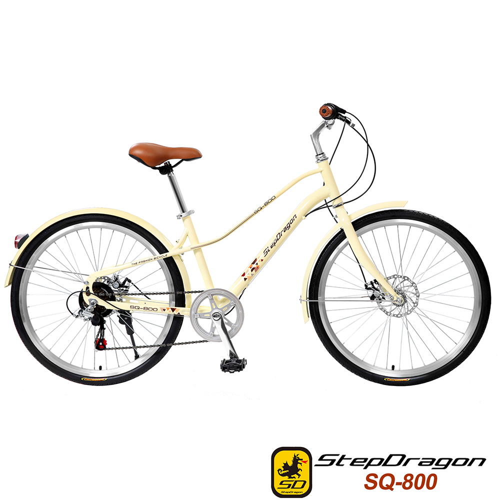 【StepDragon】新品福利品SQ-800 26吋 米奇 城市都會 低跨點 Shimano 7速 碟煞城市車