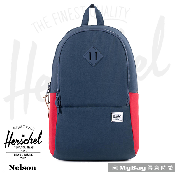 Herschel 後背包 深藍/紅 多功能收納 15吋筆電後背包 Nelson-970 得意時袋