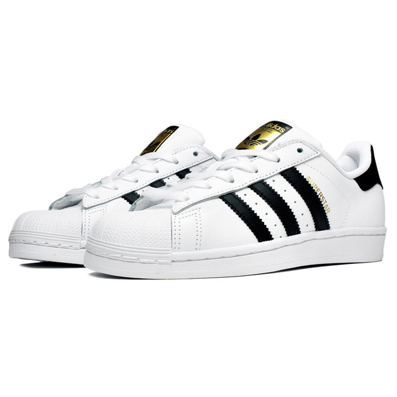 ADIDAS SUPERSTAR 男鞋 女鞋 金標 休閒 經典 復古 皮革 白 黑【運動世界】 C77124