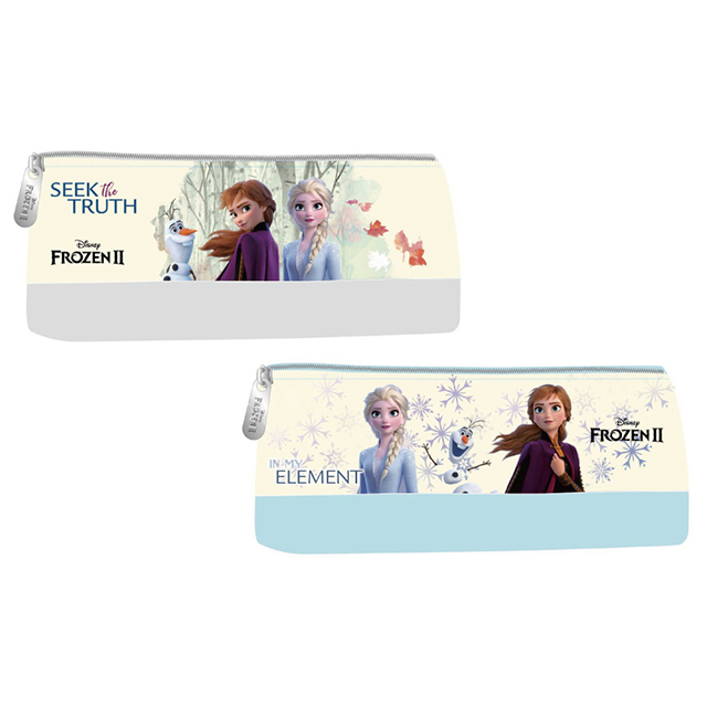 Frozen II 冰雪奇緣　預購　平面筆袋(冰藍/冷灰) 20x8cm